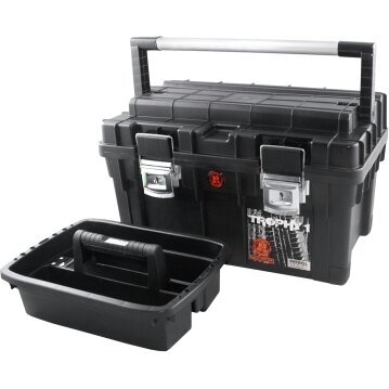 Dėžė įrankiams Patrol HD Trophy 1, su metaliniu užraktu, juoda