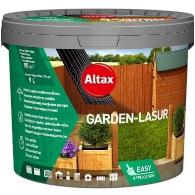 Dekoratyvinė medienos apsaugos priemonė su vašku ALTAX Garden – Lasure 9,0L