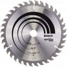 Diskinio pjūklo diskas medienai BOSCH 190x30x2,4mm Z24