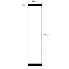 Dušo kabinos šoninis stiklas tiesus 360x1605 mm 2011 grey 3.134