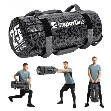 Jėgos maišas su rankenomis inSPORTline FitBag Camu 25kg