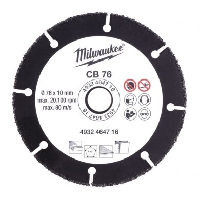 Karbidinis diskas  MILWAUKEE CB 76 76x10mm