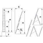 Kopėčios aliuminės universalios trijų dalių laiptams, 3 x 9 pakopos 2