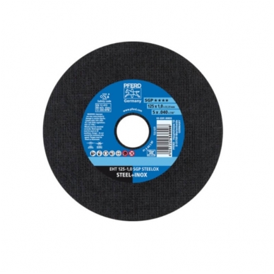 Nerūd. plieno pjovimo diskas PFERD EHT125-1.0 A60 S SGP INOX 1