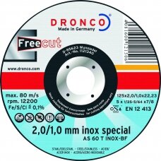 Pjovimo diskas DRONCO AS 46/AS 60 T INOX FreeCut T41 (125 x 2,0/1,0 x 22,23)