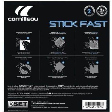 Stalo teniso raketės klijavimo paklotės Cornilleau Stick Fast (2 vnt.) 1