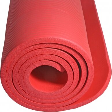 Treniruočių kilimėlis EB Fit NBR, 180x60x1cm, raudonas, su krepšiu 4