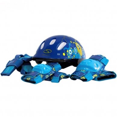 Vaikiškas riedučių ir apsaugų komplektas SMJ Combo Monster, dydis 30-33, mėlynas 4