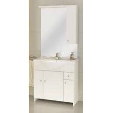 Vonios kambario spintelė su praustuvu ir veidrodžiu 106-Z6501 D65 balta