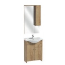 Vonios kambario spintelė su praustuvu ir veidrodžiu 106-Z6501 D65 ruda